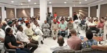 शिवरात्रि पर कार्यक्रम को लेकर श्री बाबा तारा कुटिया परिसर में बैठक का आयोजन।