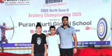 अंडर-14 रिकर्व श्रेणी में सहदीप सिंह ने प्रथम स्थान प्राप्त कर स्वर्ण पदक अर्जित किया