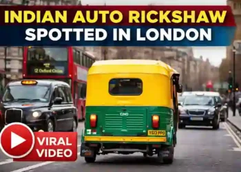 Indian auto rickshaw spotted driving through London