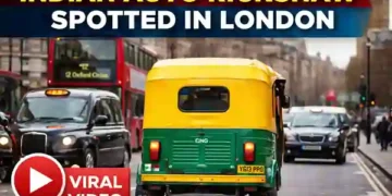 Indian auto rickshaw spotted driving through London