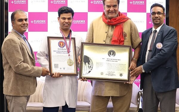Eugenix Hair Sciences Sets The World Record for Highest Grafts in a Single Hair Transplant Sitting; Enters World Records Book of India