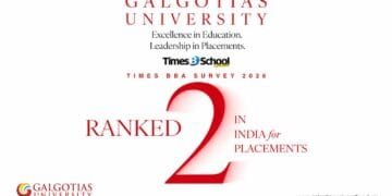 Galgotias University Surges in Times BBA Survey 2026, Rises to No. 2 in India for Placements