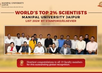 19 Manipal University Jaipur Researchers Feature in Stanford–Elsevier Top 2% Scientists List; Number of MUJ Researchers Doubles Compared to Previous Year